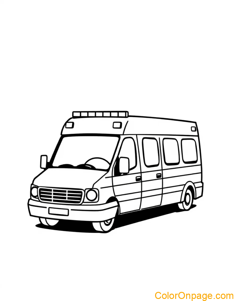 Ambulance Coloring Page