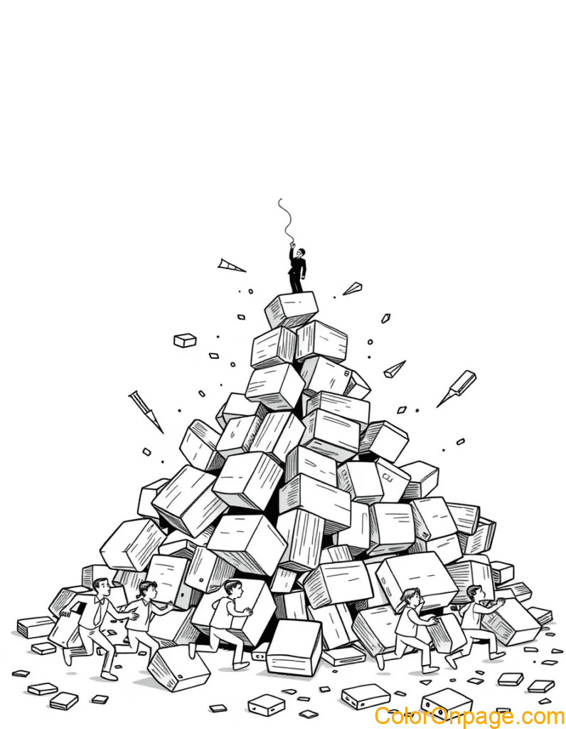 Block Tower Coloring Page