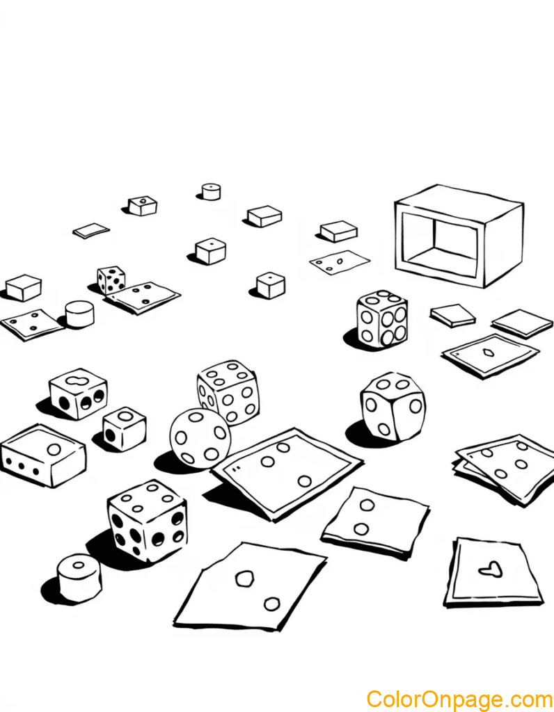 Board Game Coloring Page