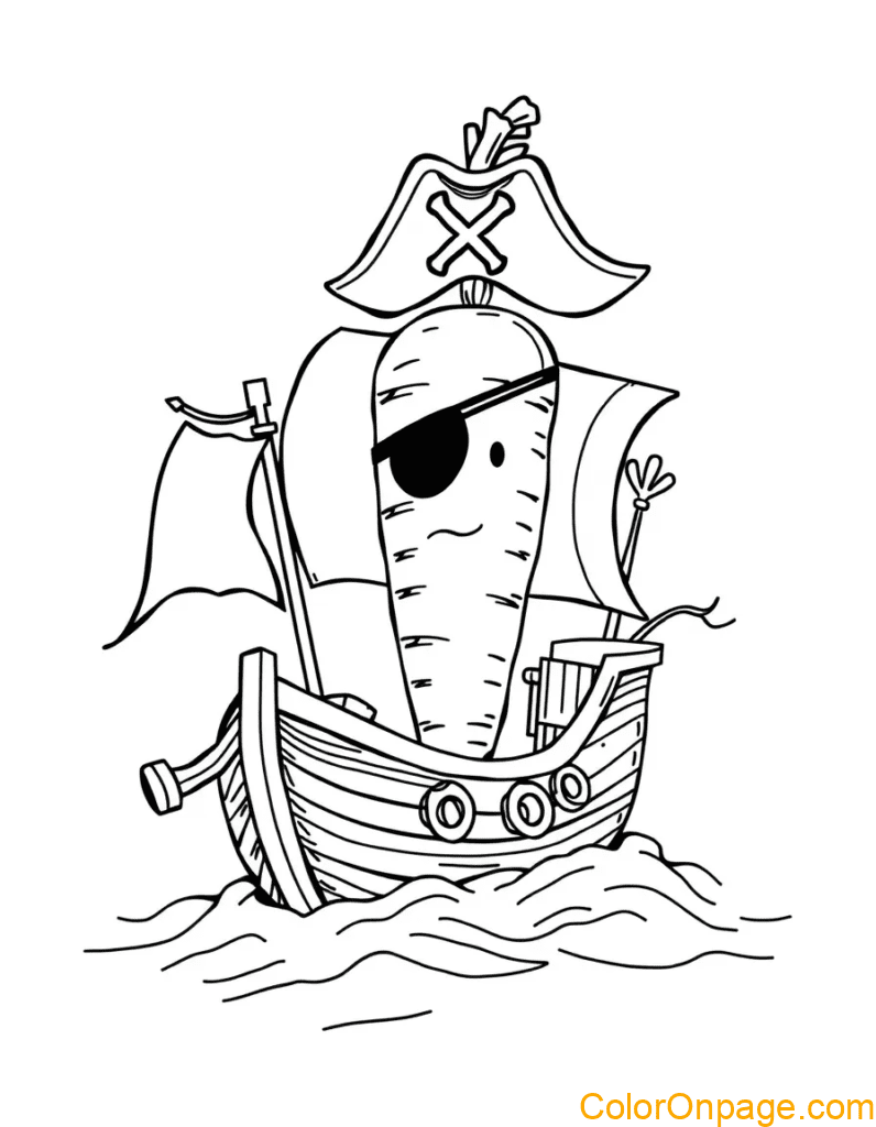 Carrot Pirate coloring page