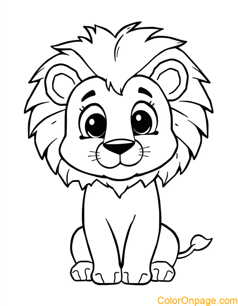 Chibi Style Coloring Page Lion (9)