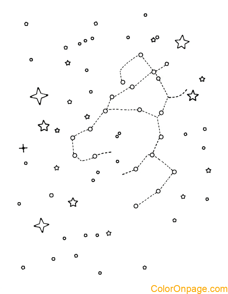 Constellation Connect-the-Dots Coloring Page