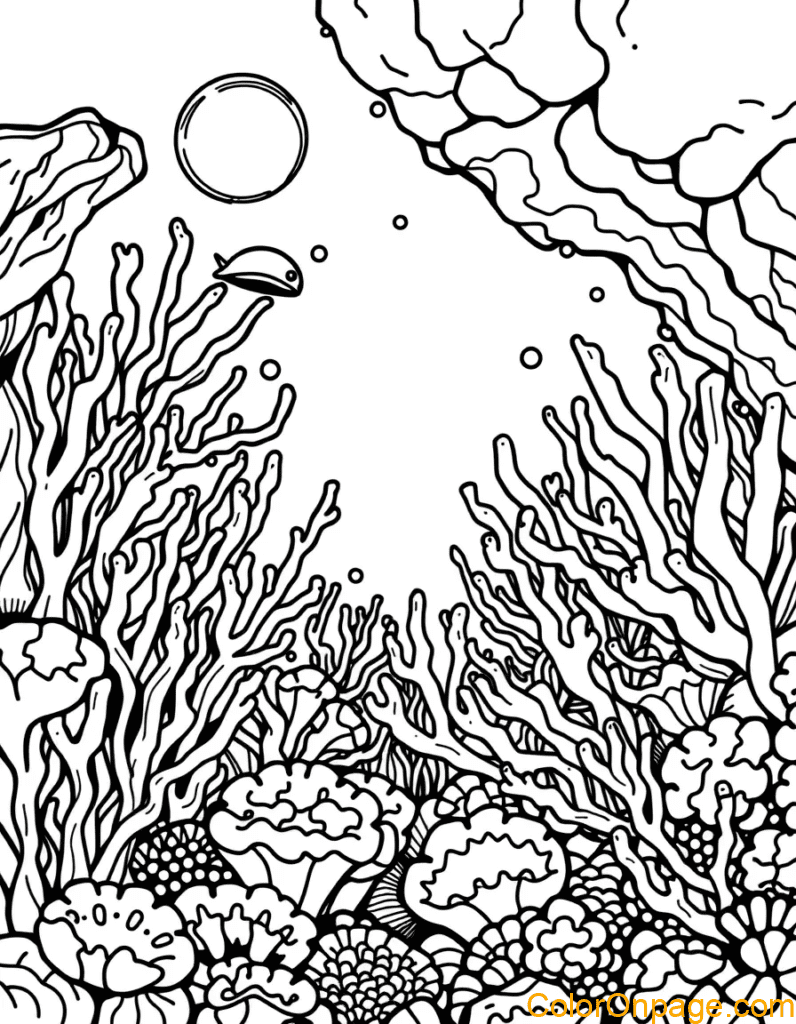 Coral Reef Coloring Page