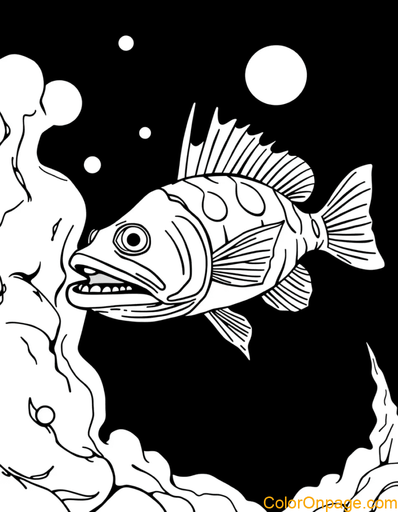 Deep-Sea Anglerfish Coloring Page