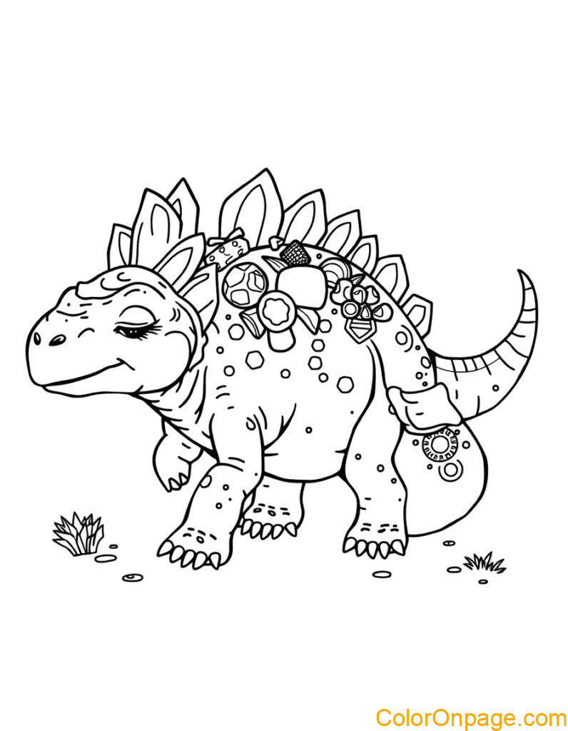 volcano-cake-dinosaur-birthday-coloring-page