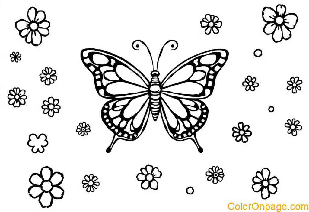 Doodle Butterfly Coloring Page