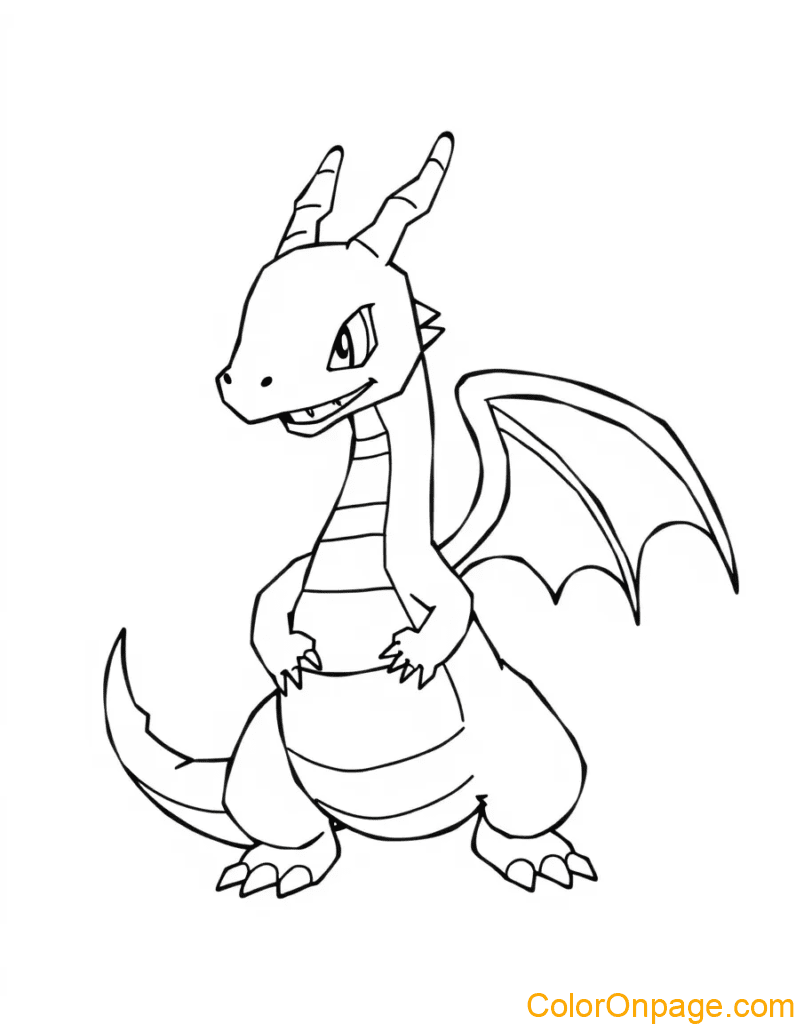 Dragonite coloring page