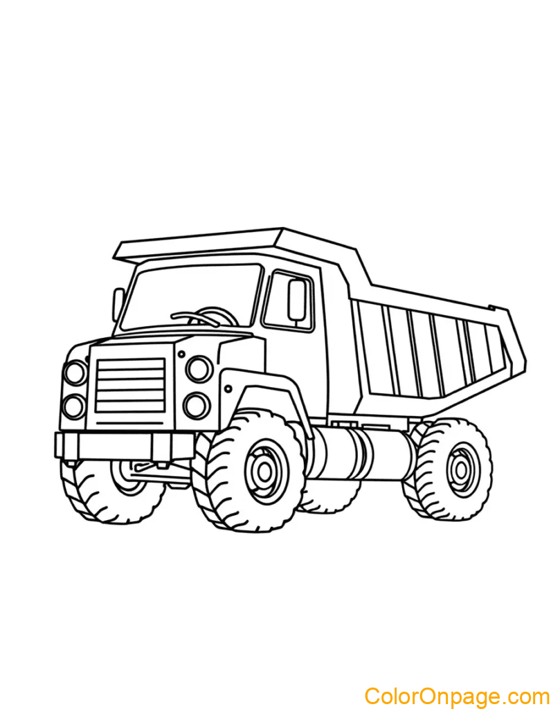 Dump Truck Coloring Page