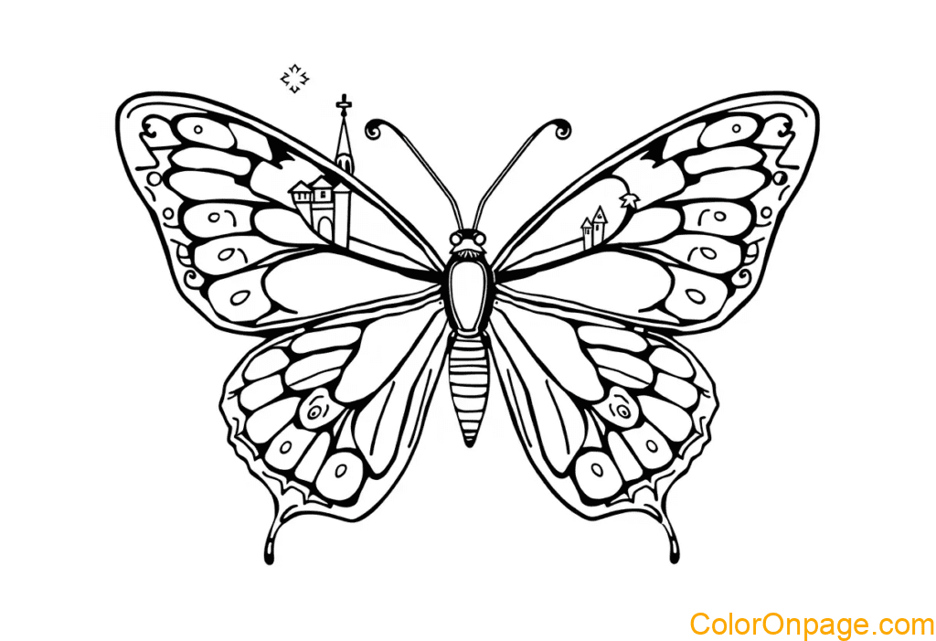Fairy Tale Butterfly Coloring Page