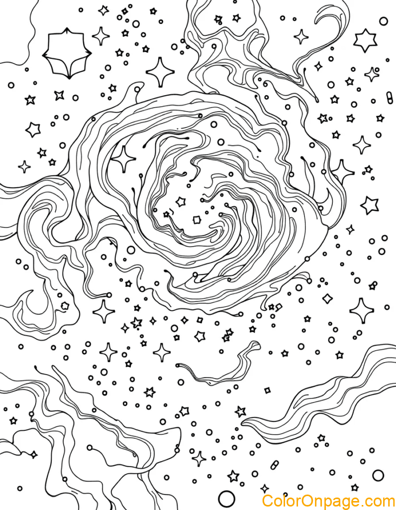 Galaxy Colors Coloring Page