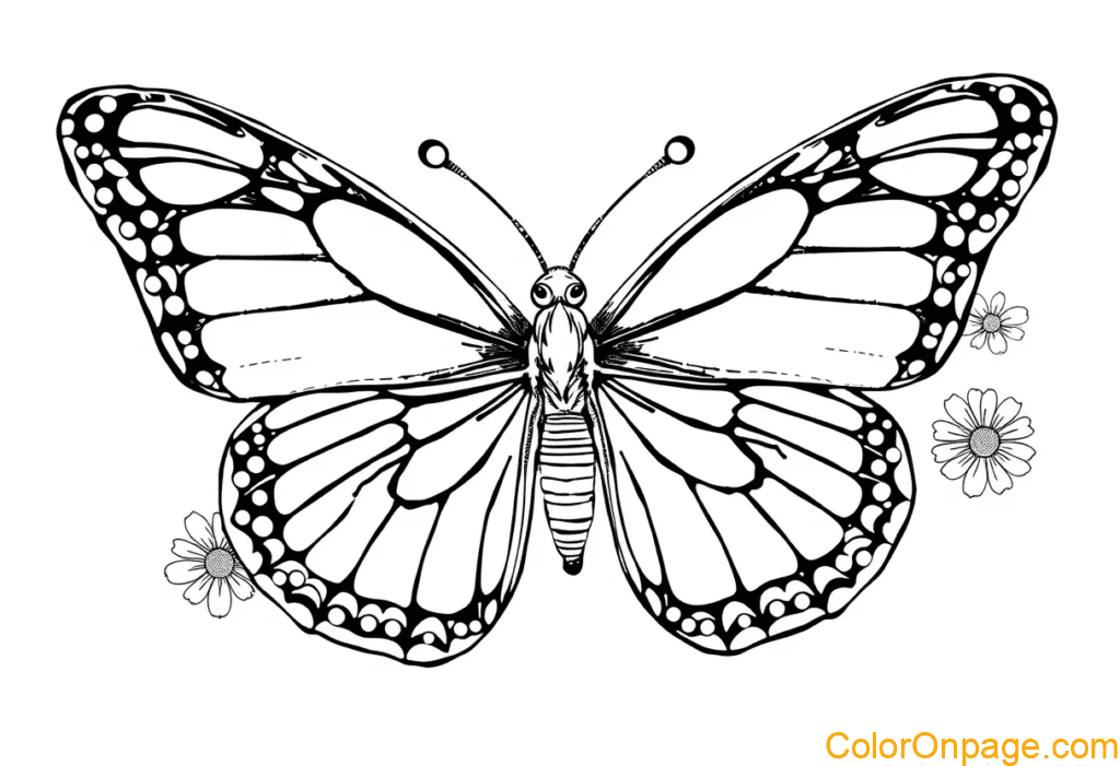 Giant Butterfly Collage Coloring Page