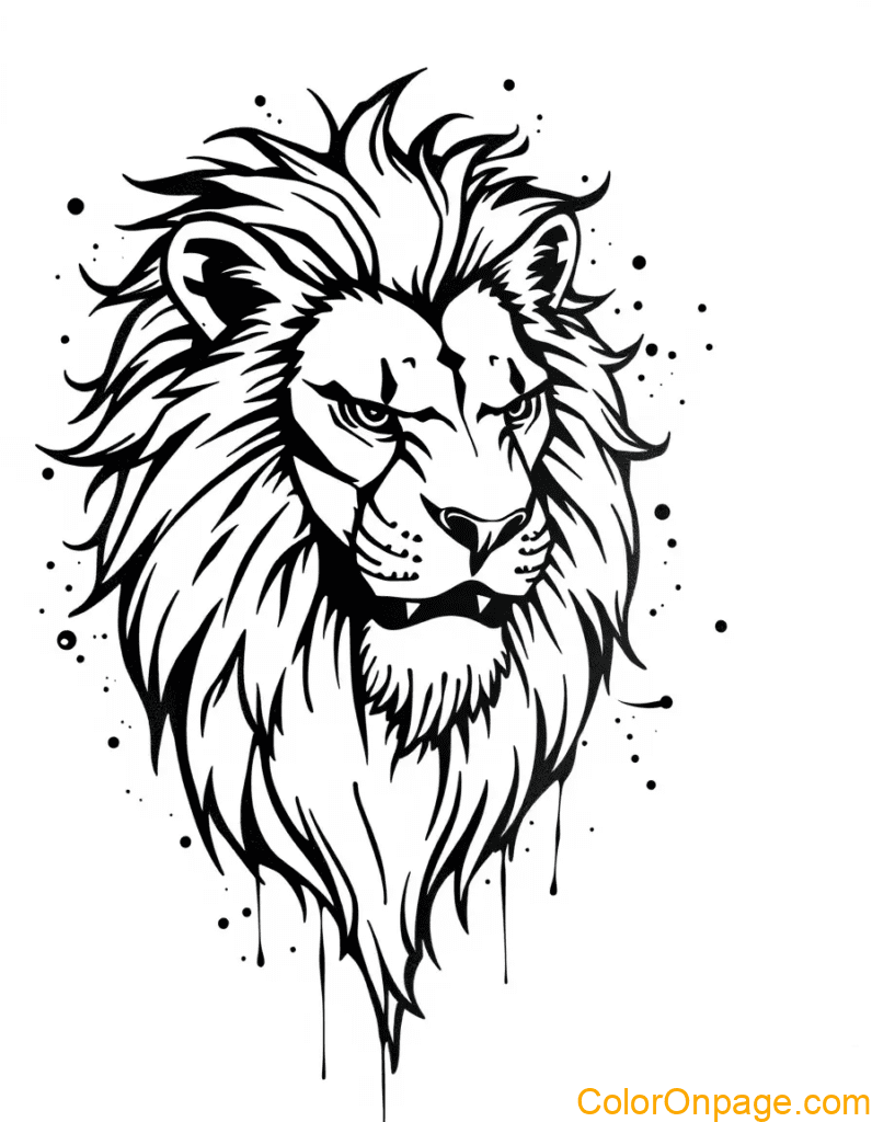 Graffiti Style Coloring Page Lion (2)