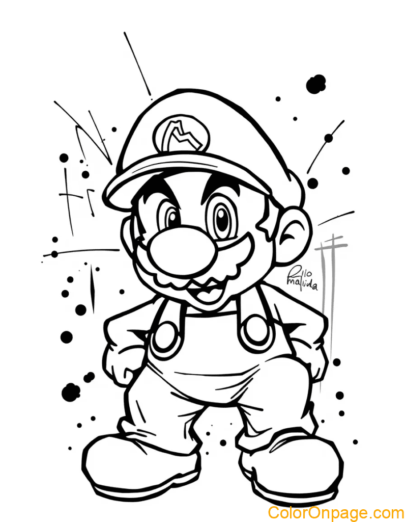 Graffiti Style Mario Coloring pages (14)