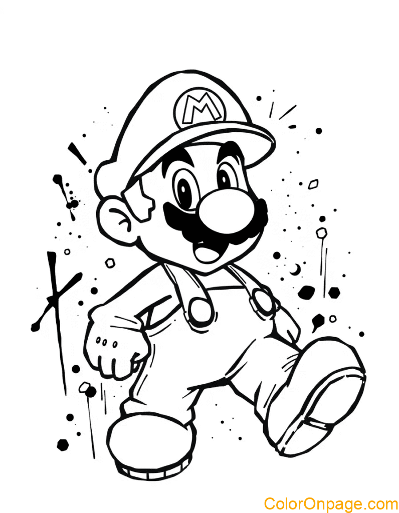 Graffiti Style Mario Coloring pages (14)