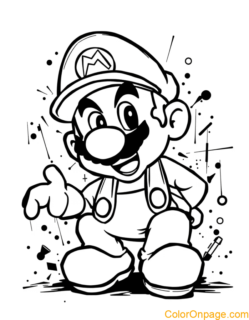 Graffiti Style Mario Coloring pages (14)