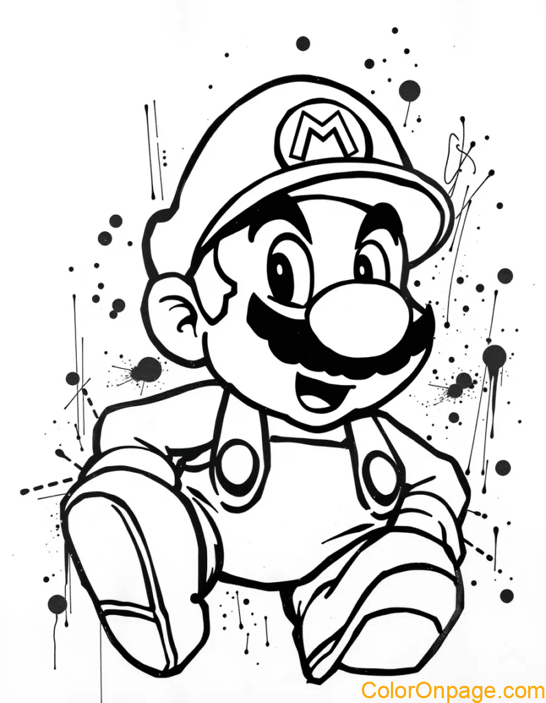 Graffiti Style Mario Coloring pages (14)