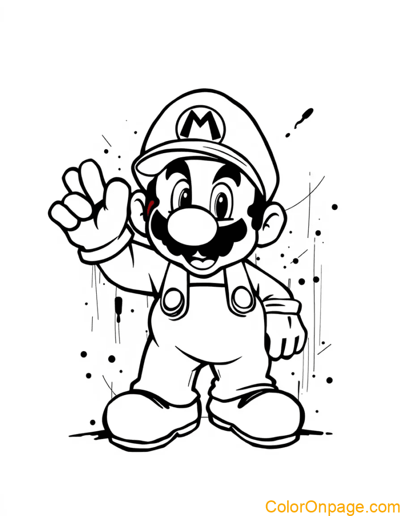 Graffiti Style Mario Coloring pages (14)