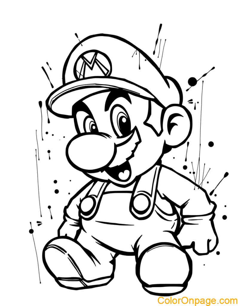 Graffiti Style Mario Coloring pages (14)