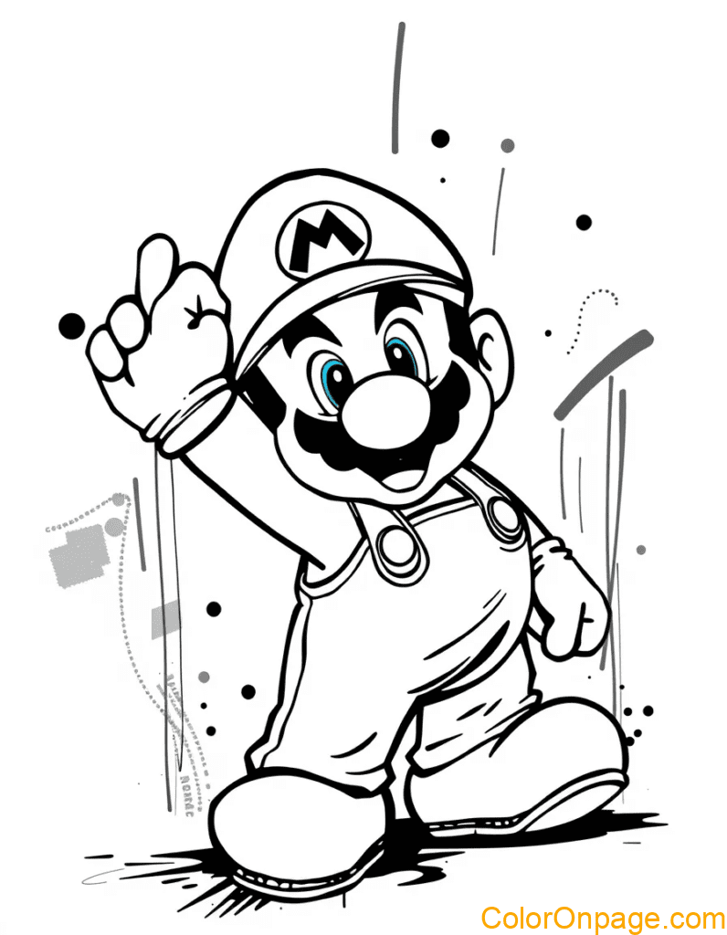 Graffiti Style Mario Coloring pages (14)