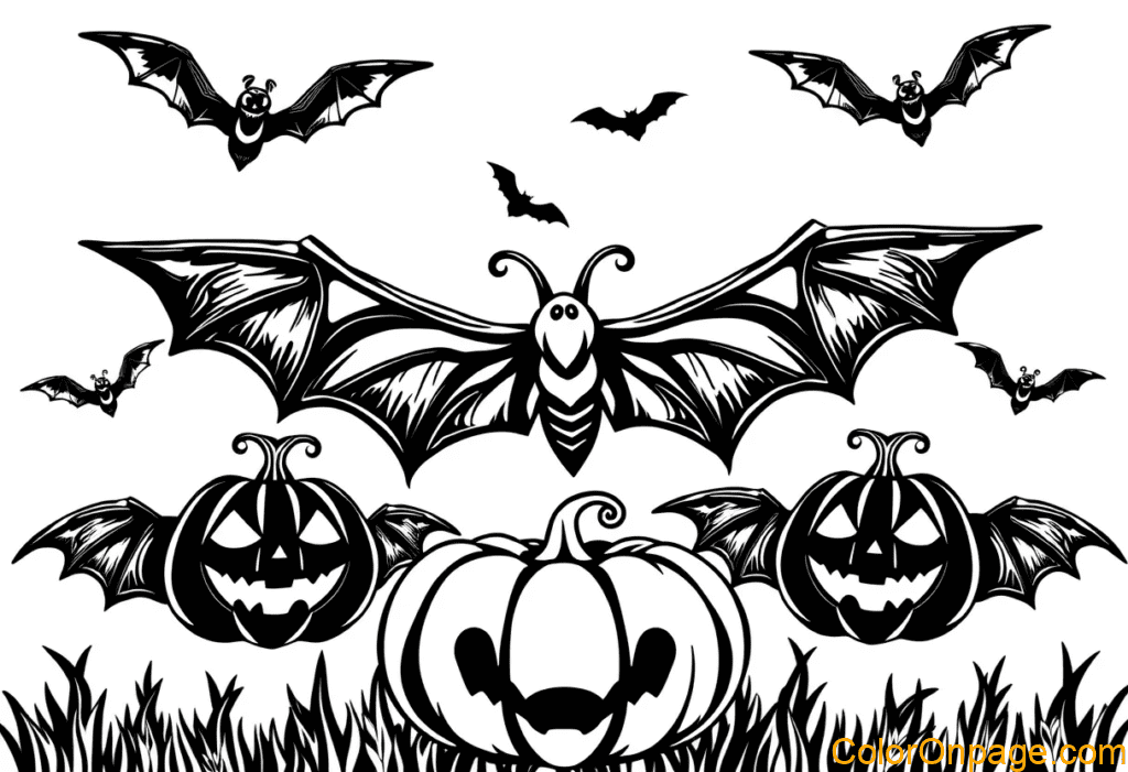 Halloween Butterfly Coloring Page