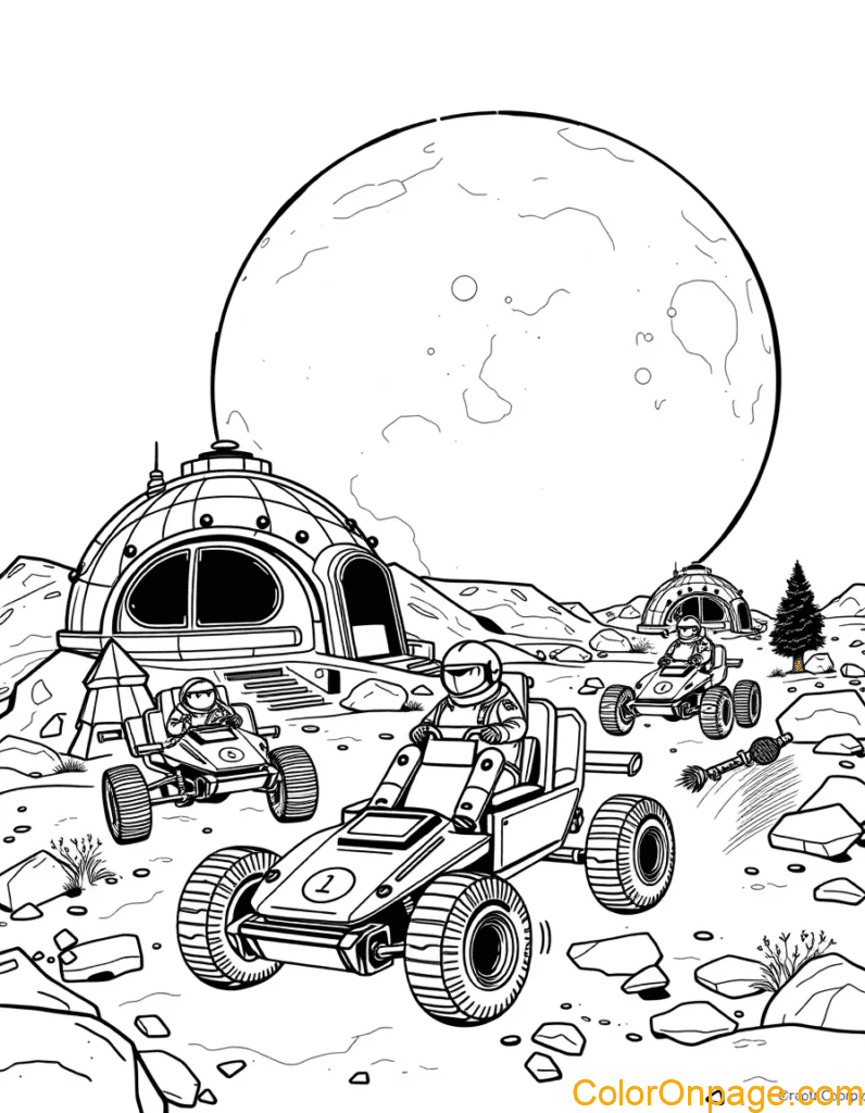 Moon Base Coloring Page