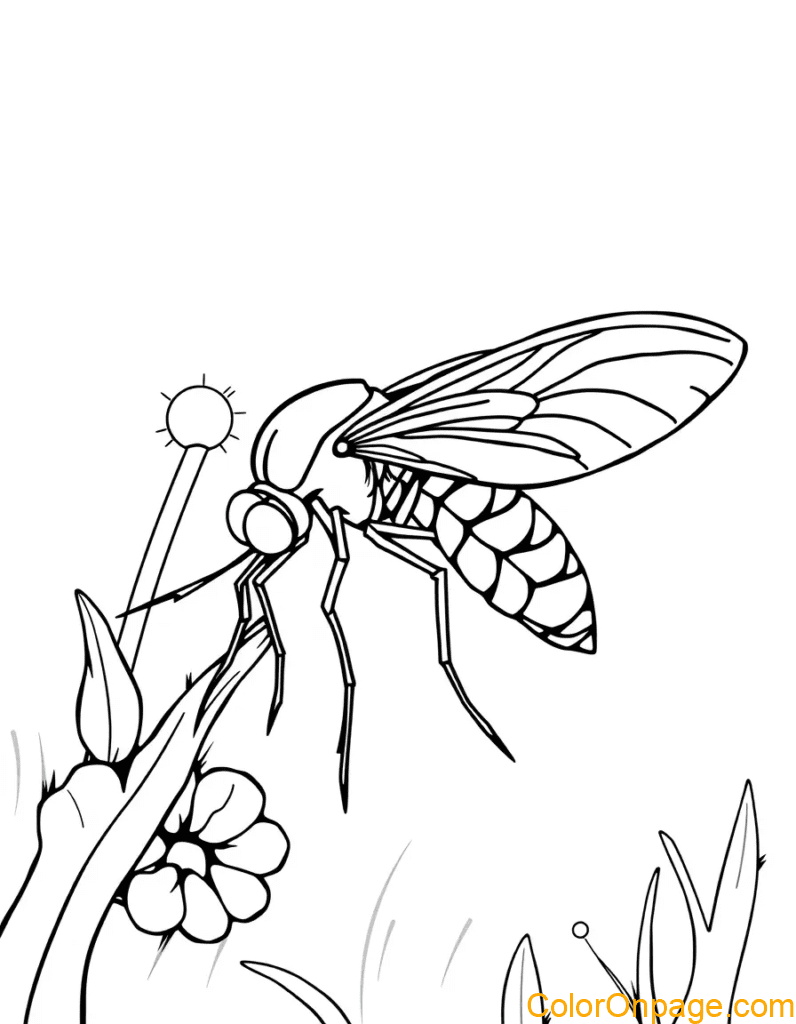 Mosquito Coloring Page
