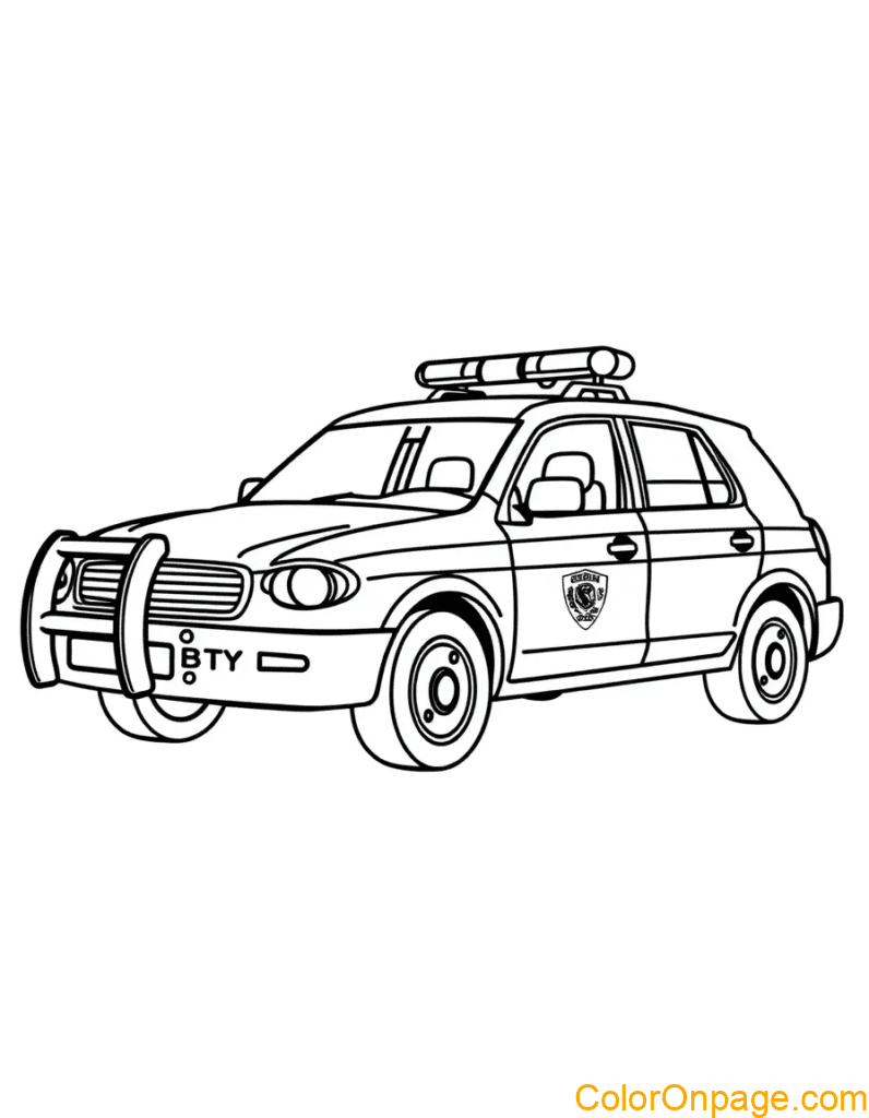Police Car Coloring Page