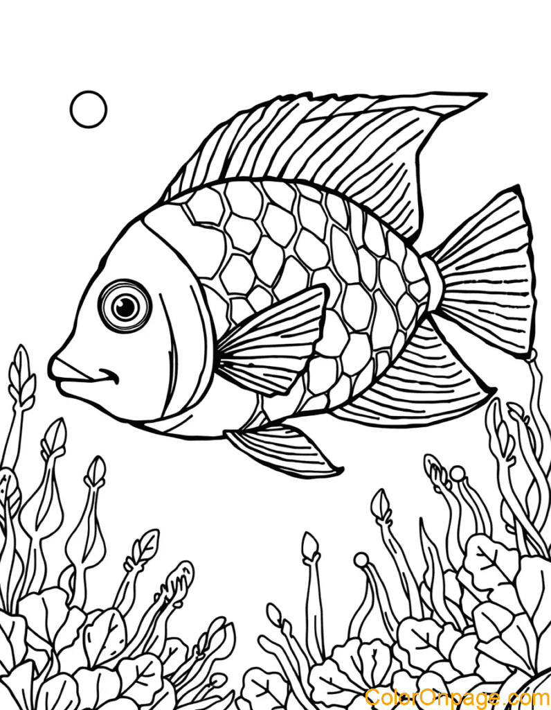 Rainbow Fish Coloring Page