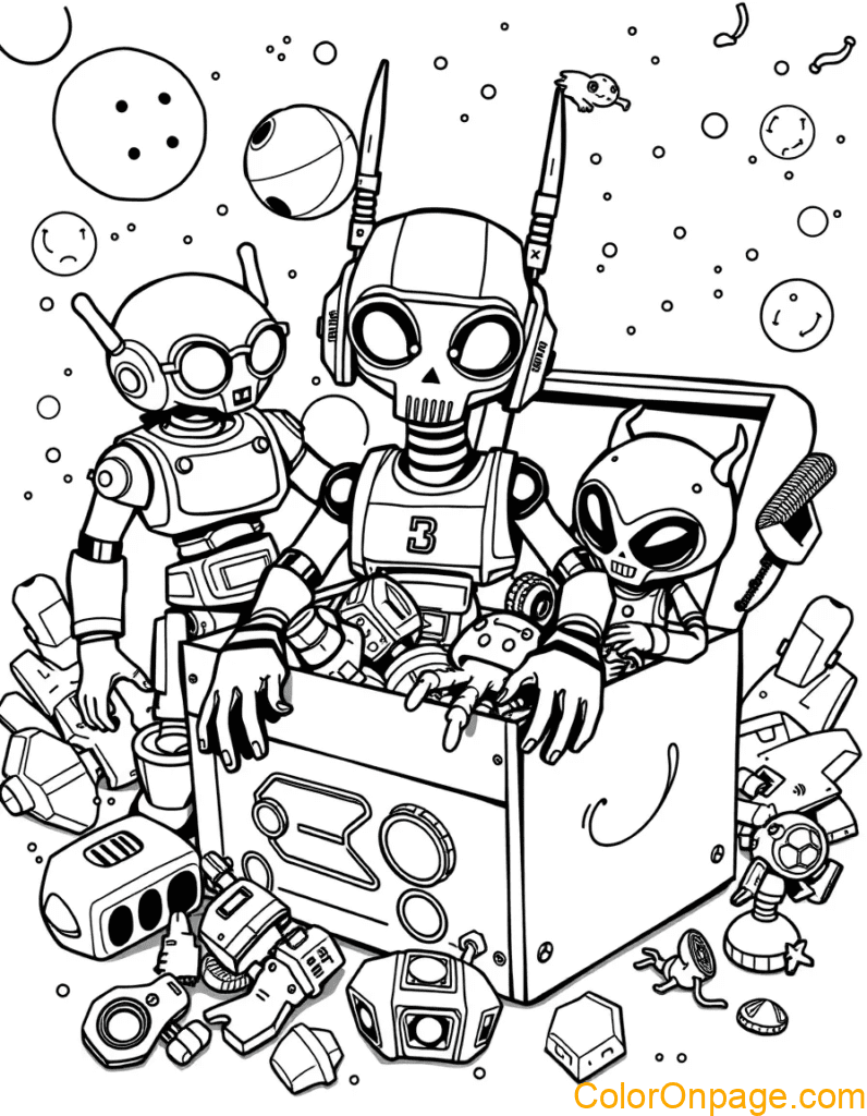 Robot Toy Coloring Page
