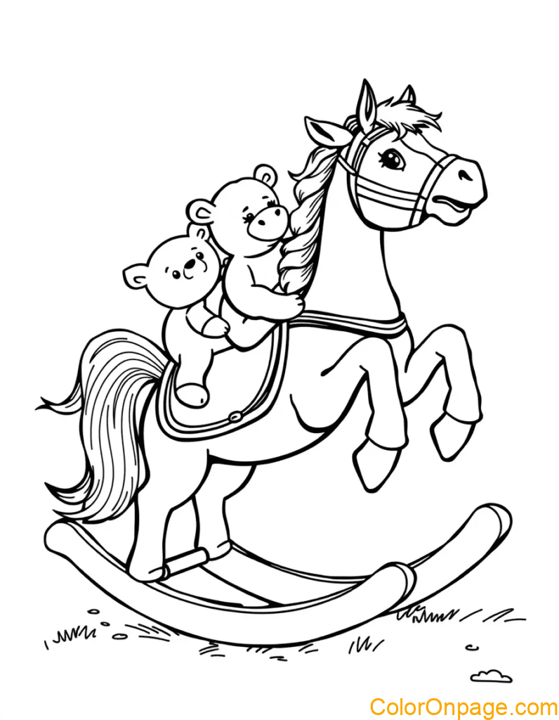 Rocking Horse Coloring Page