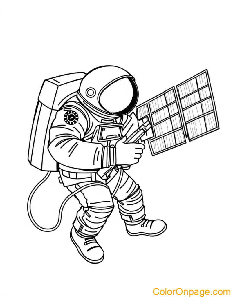 Satellite Repair Coloring Page