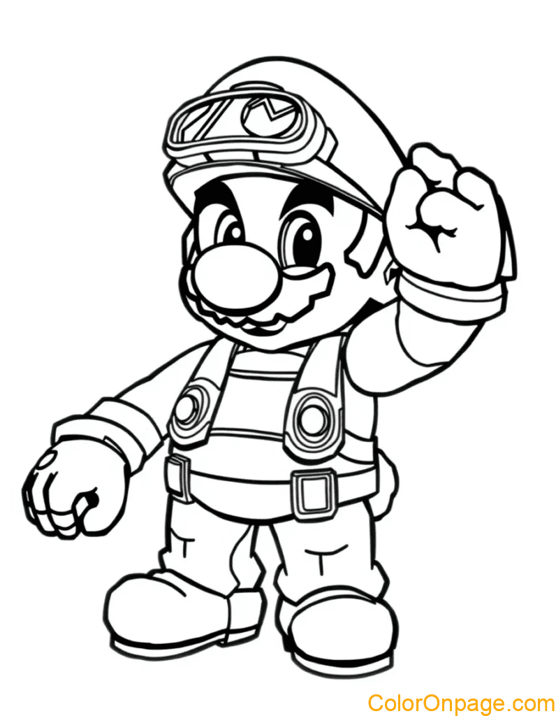 Sci Fi Style Mario Coloring Page (4)
