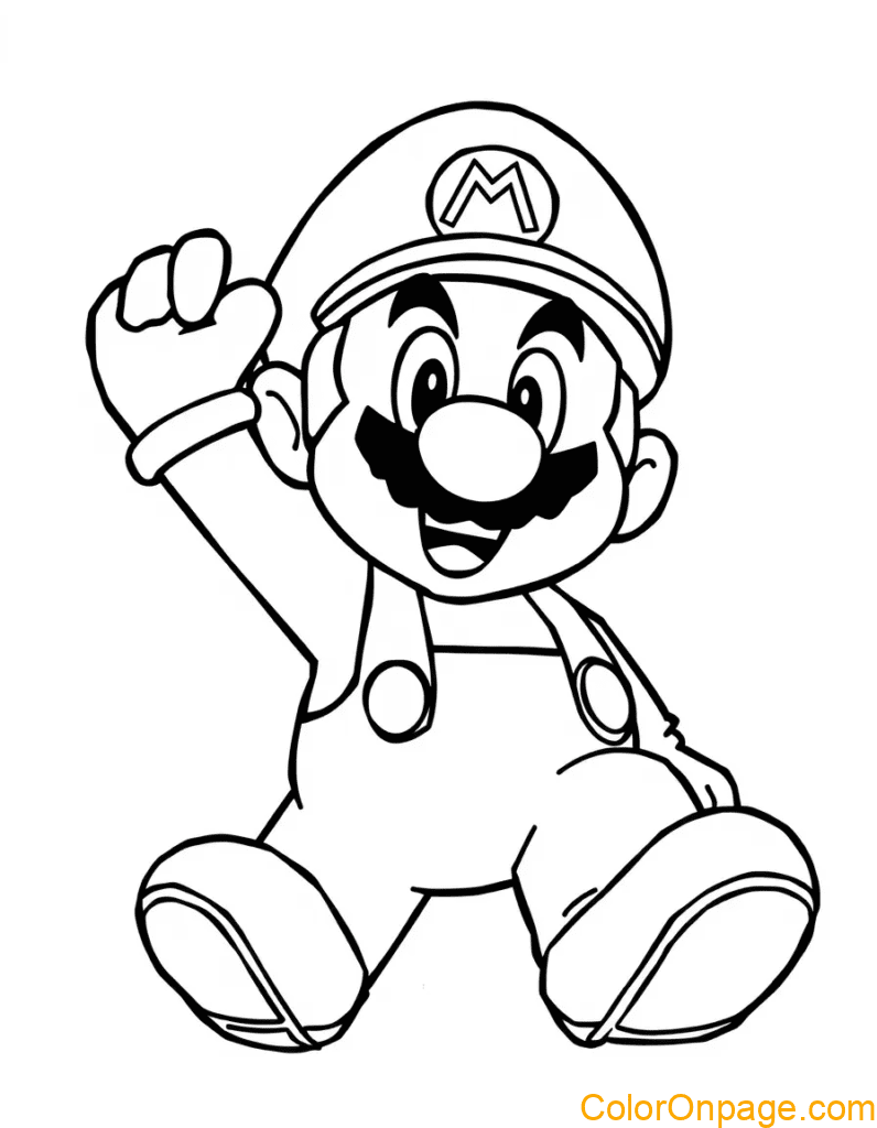 Simple Mario coloring pages (1)