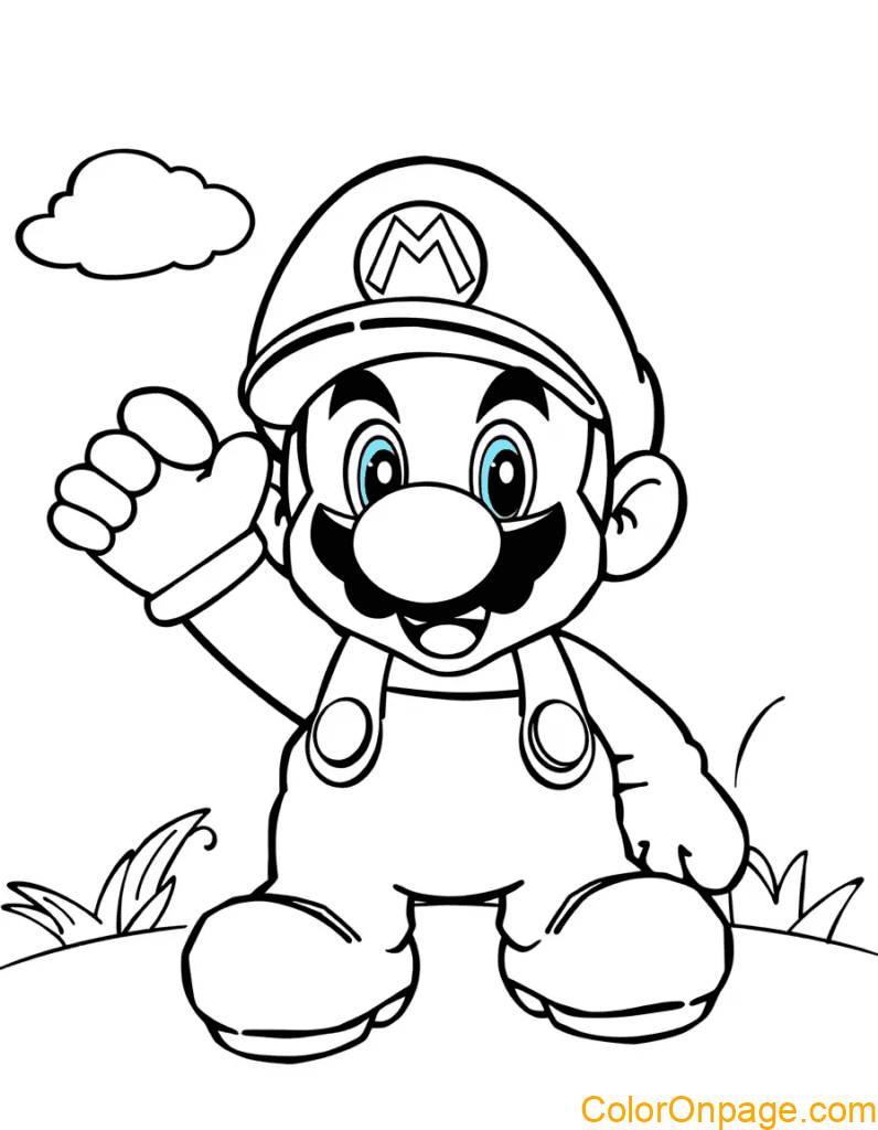 Simple Mario coloring pages (1)