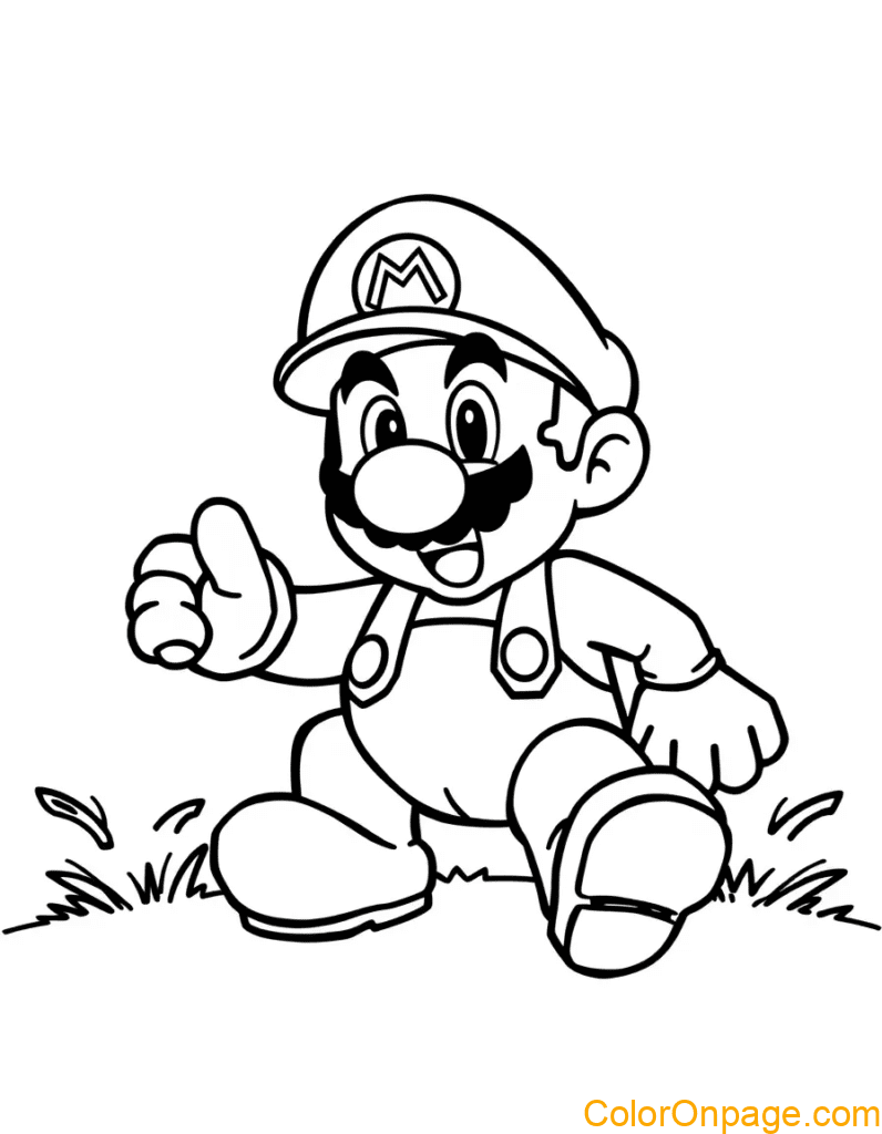 Simple Mario coloring pages (1)