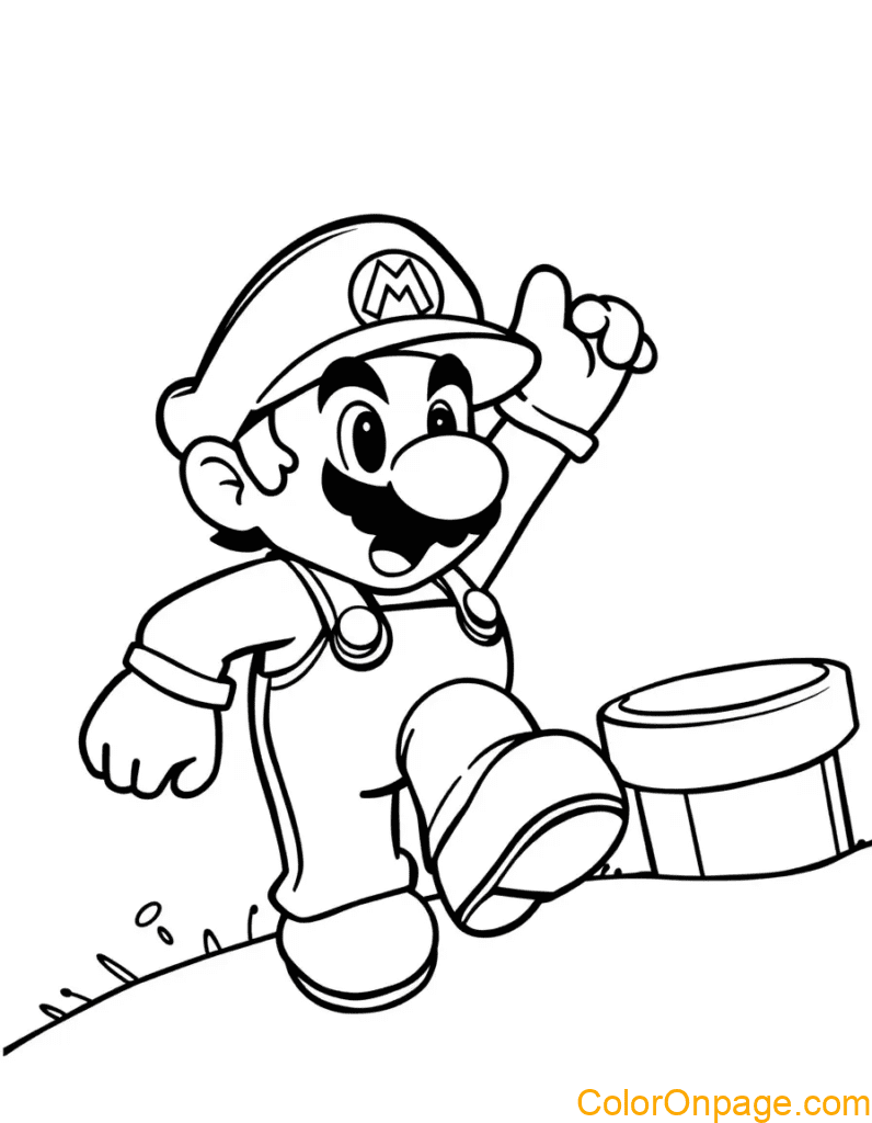 Simple Mario coloring pages (1)