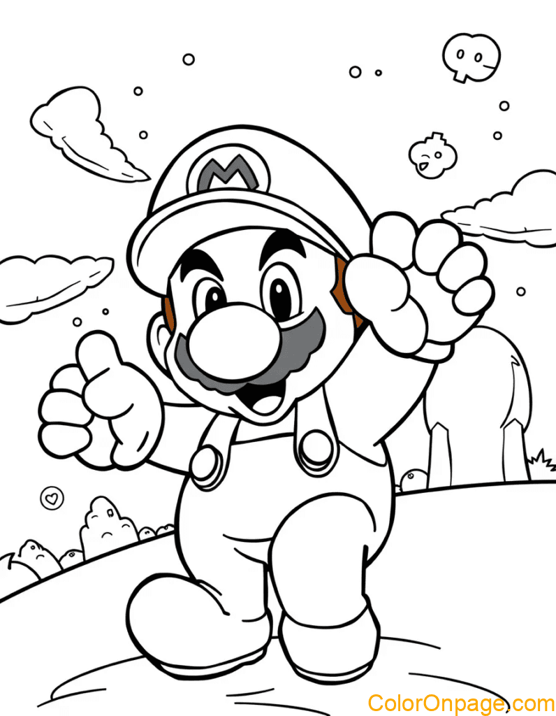 Simple Mario coloring pages (1)