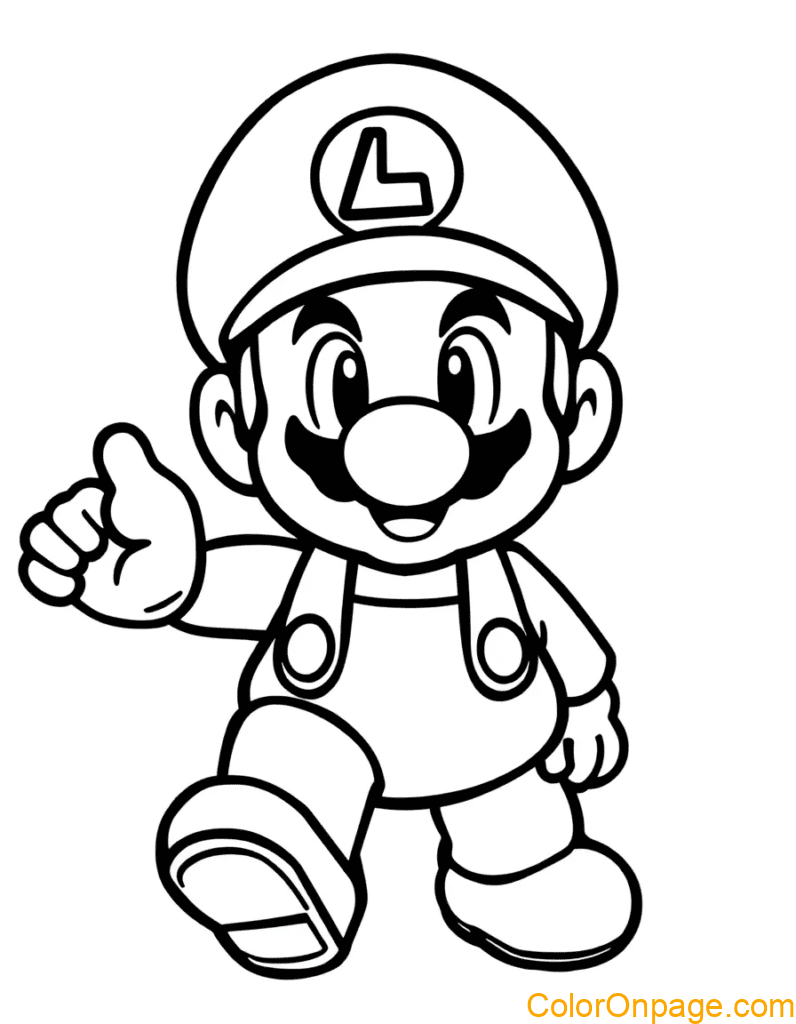Simple Mario coloring pages (1)