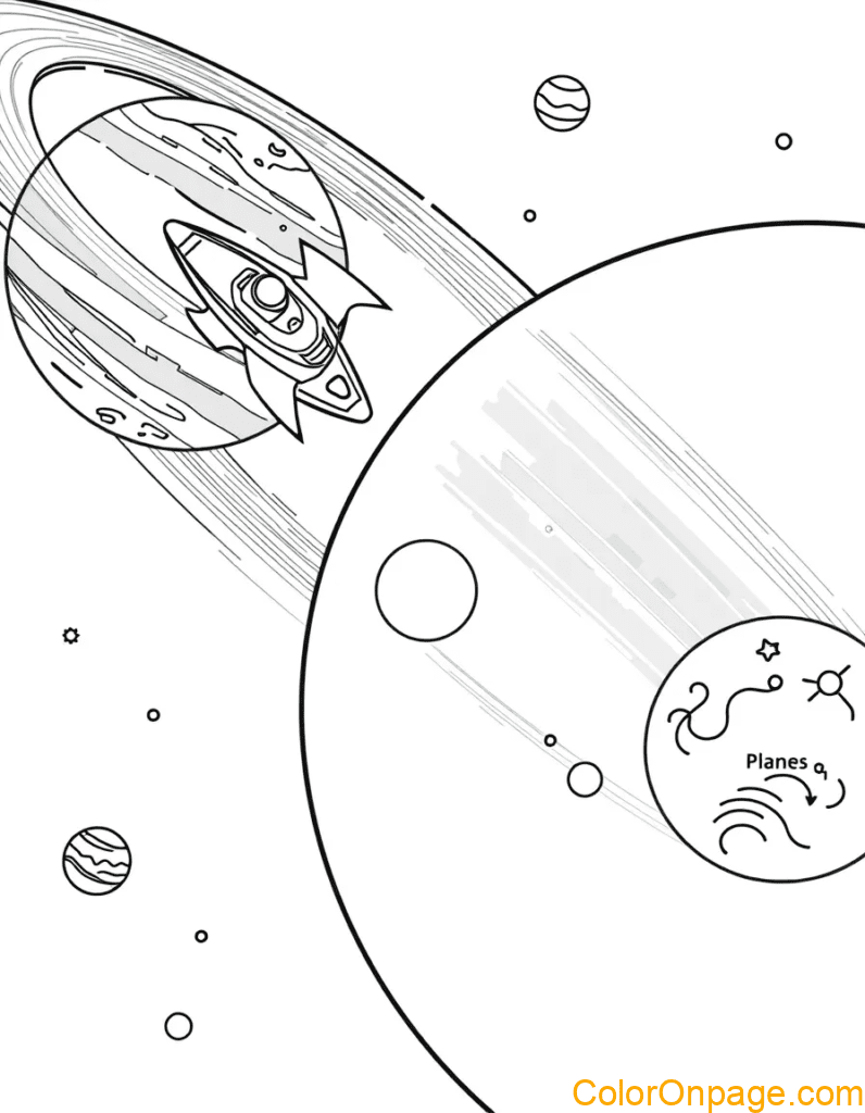 Solar System Tour Coloring Page
