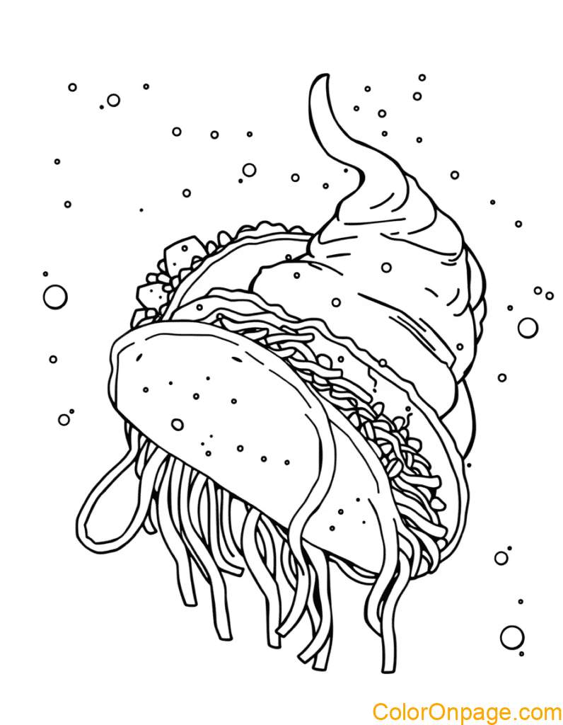 Space Food Fun Coloring Page