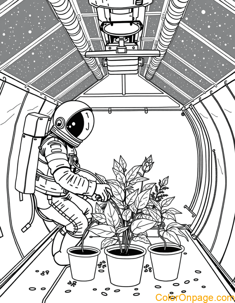 Space Garden Coloring Page