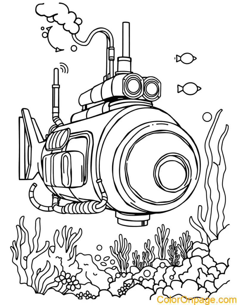 Submarine Coloring Page