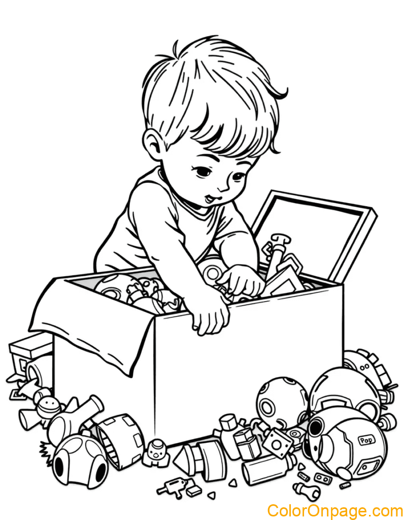 Toy Box Coloring Page