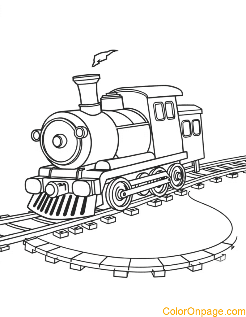 Train Set Coloring Page