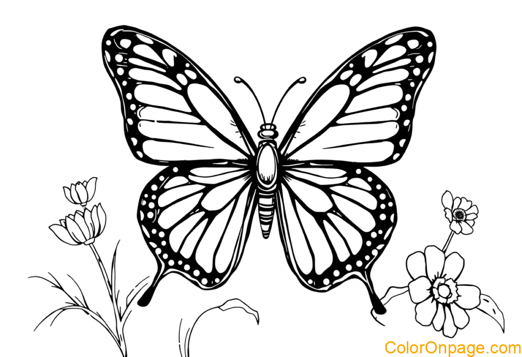 Watercolor Butterfly Coloring Page