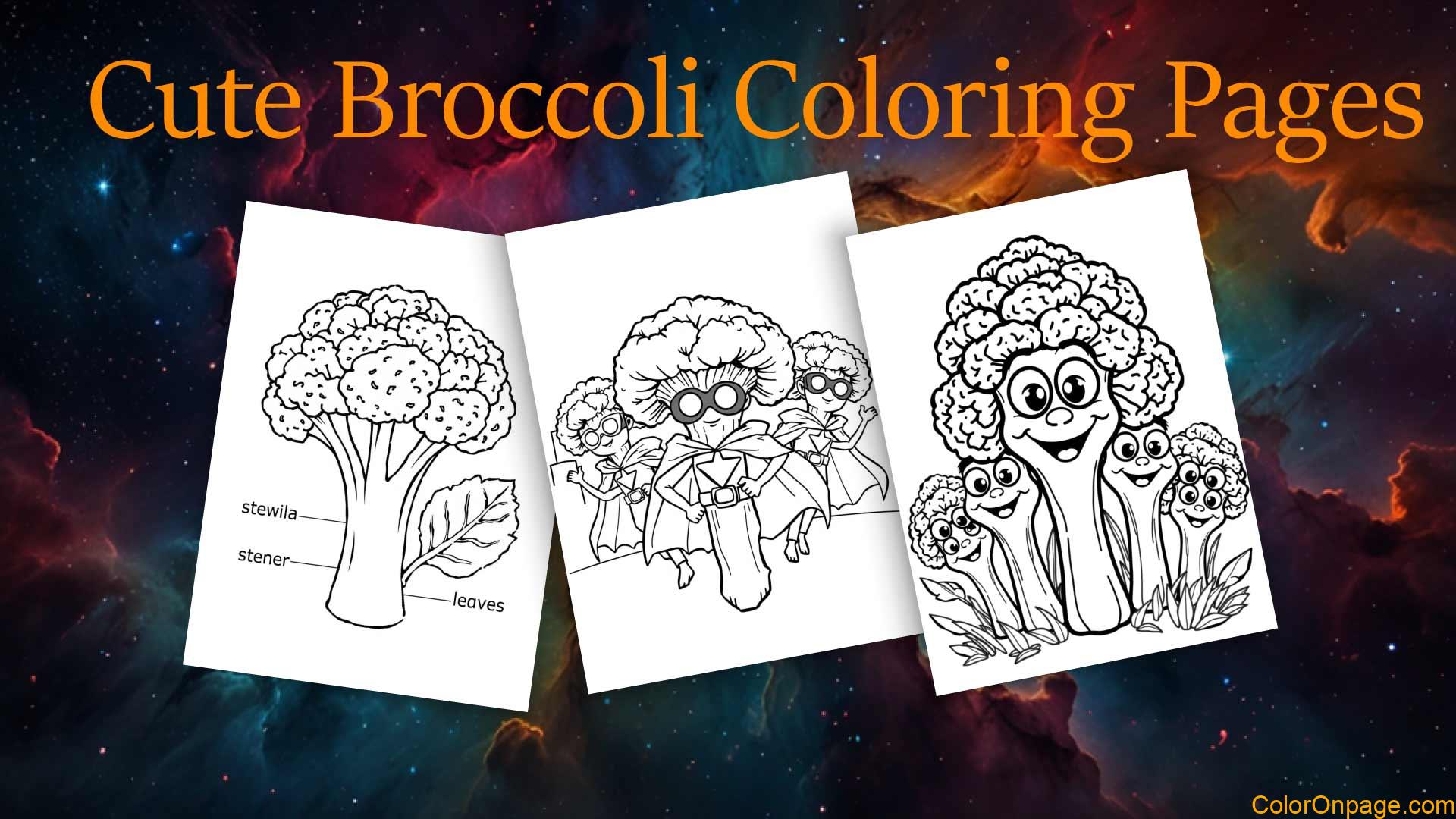 Fun Broccoli Coloring Pages for Kids (Free Printable PDFs)