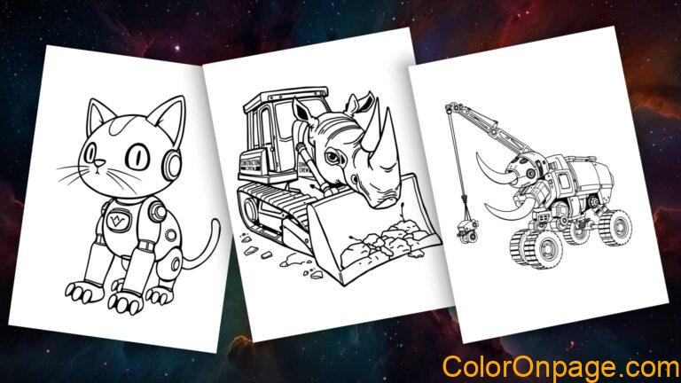 16 Free Download Robot Zoo Coloring Pages – Free Printable Mechanical Animals