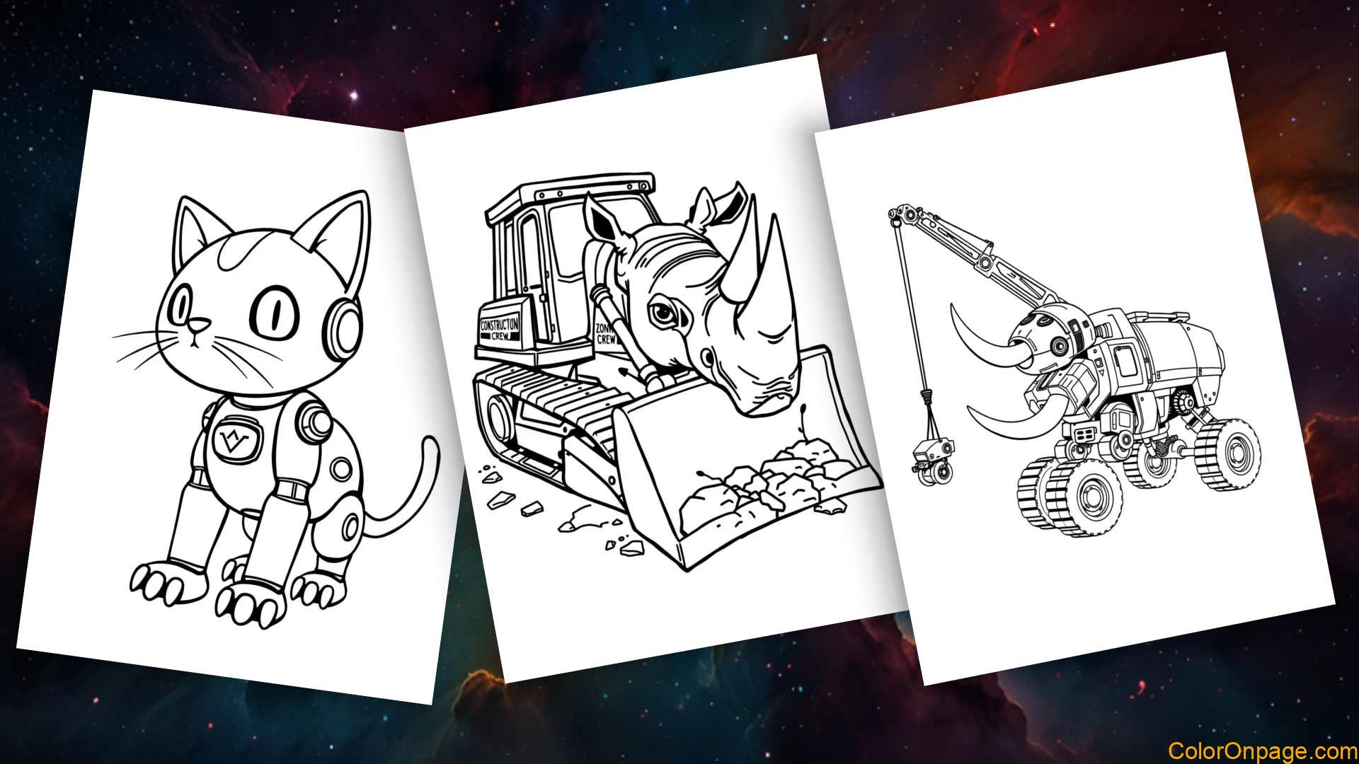 16 Free Download Robot Zoo Coloring Pages – Free Printable Mechanical Animals