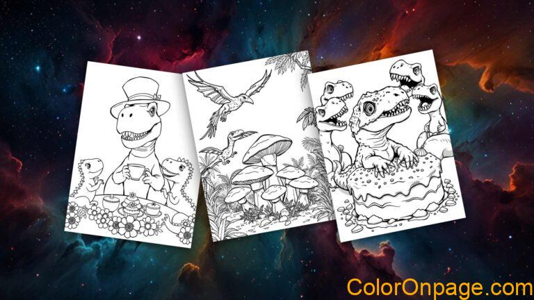10 Free Dinosaur Cool Party Coloring Pages (Free Download and Printable PDFs for Kids)