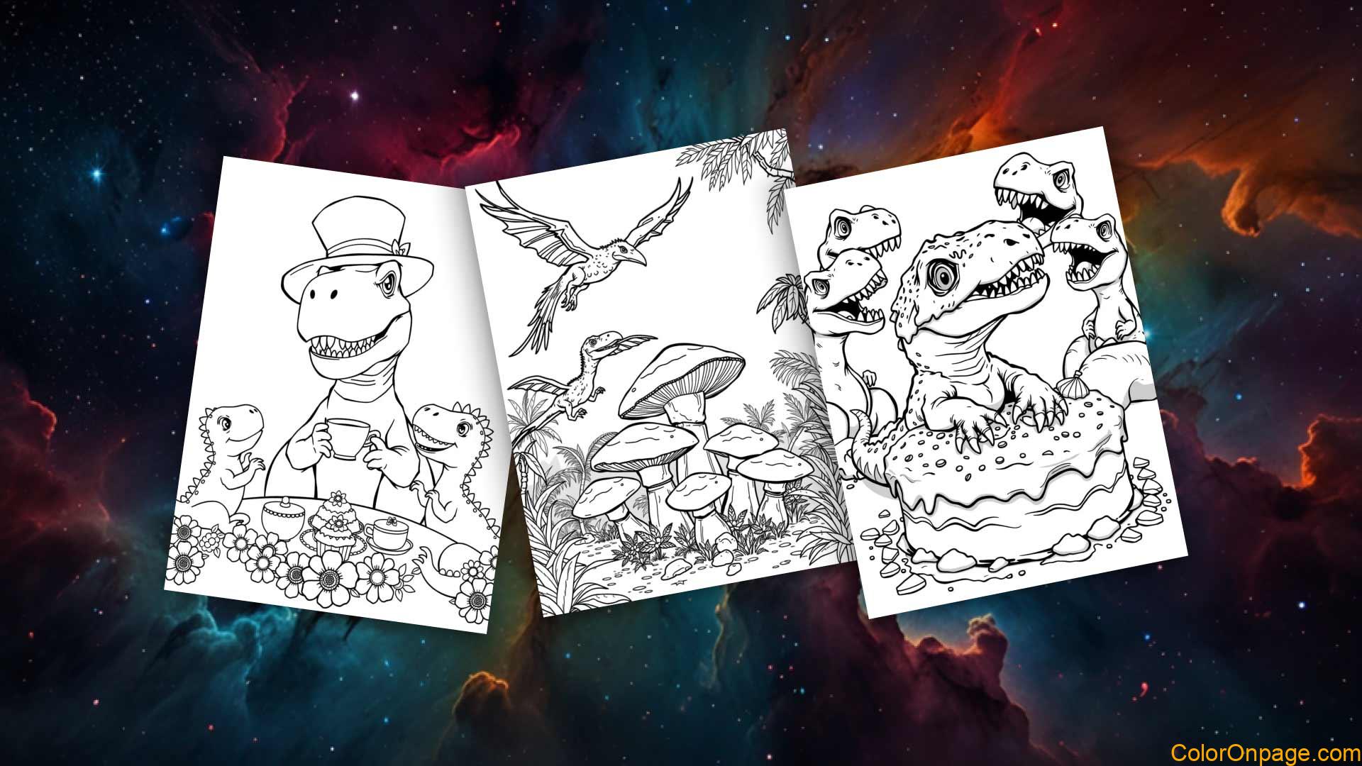 10 Free Dinosaur Cool Party Coloring Pages (Free Download and Printable PDFs for Kids)